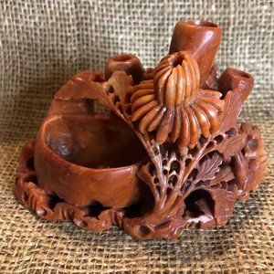 Vintage Stone Chinese Ink Well - Brush Pot  MCM